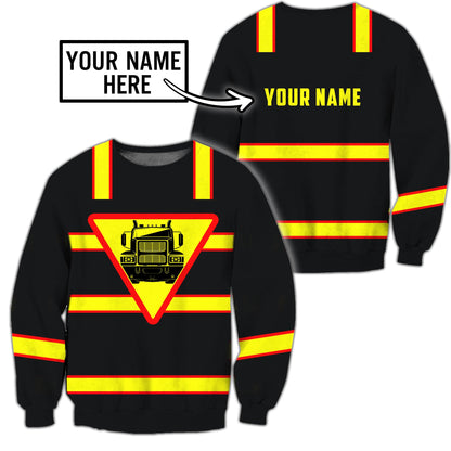 Premium Customized Name 3D All Over Printed Unisex Shirt For Trucker