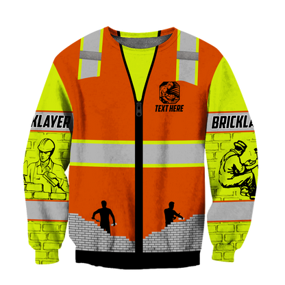 Premium Unisex Hoodie Customize Bricklayer Safety ML