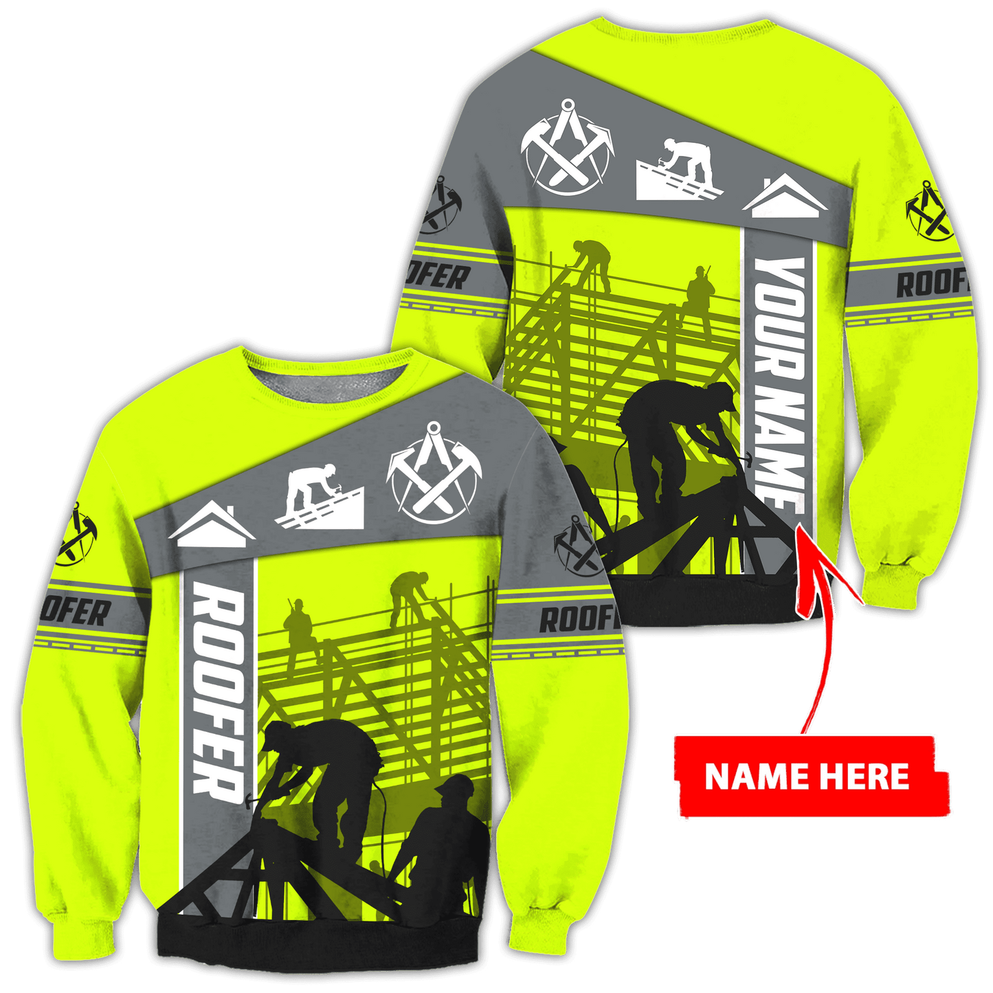 Customize Name Roofer 3D All Over Printed Unisex Shirts Pi22042101