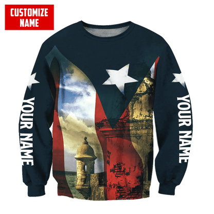 Customize Name Puerto Rico 3D All Over Printed Unisex Shirts