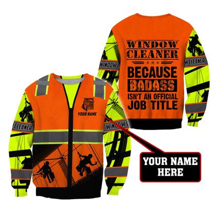 Premium Personalized 3D Printed Window Cleaner Shirts Badass MEI
