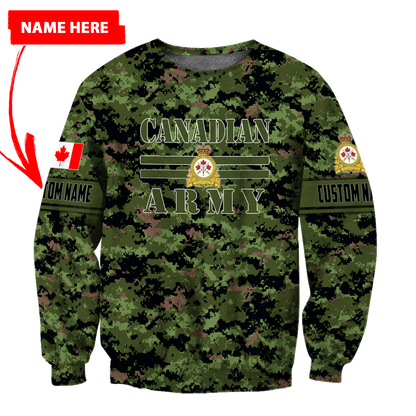 Personalized Name XT Canadian Army Pullover 3D All Over Printed Shirts PD12032104