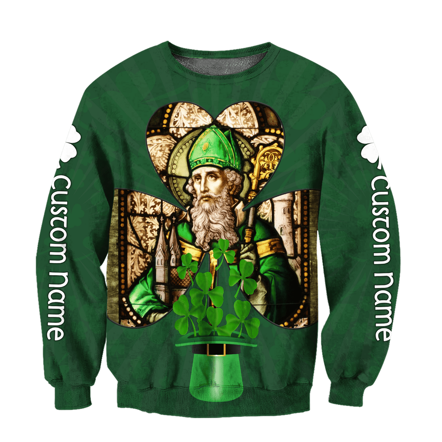 Custom name Shamrock Saint Patrick's Day 3D Design print shirts