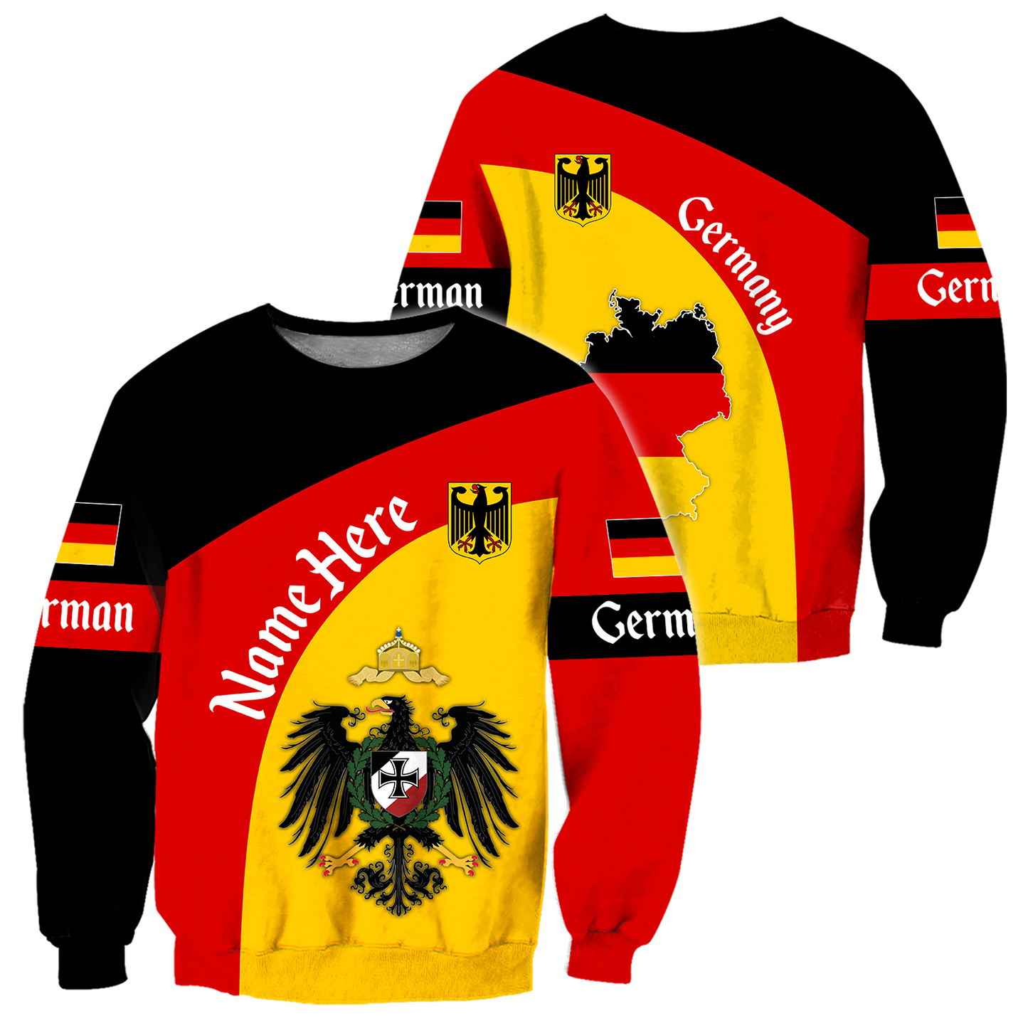 Personalized Name Germany 3D All Over Printed Unisex Shirts