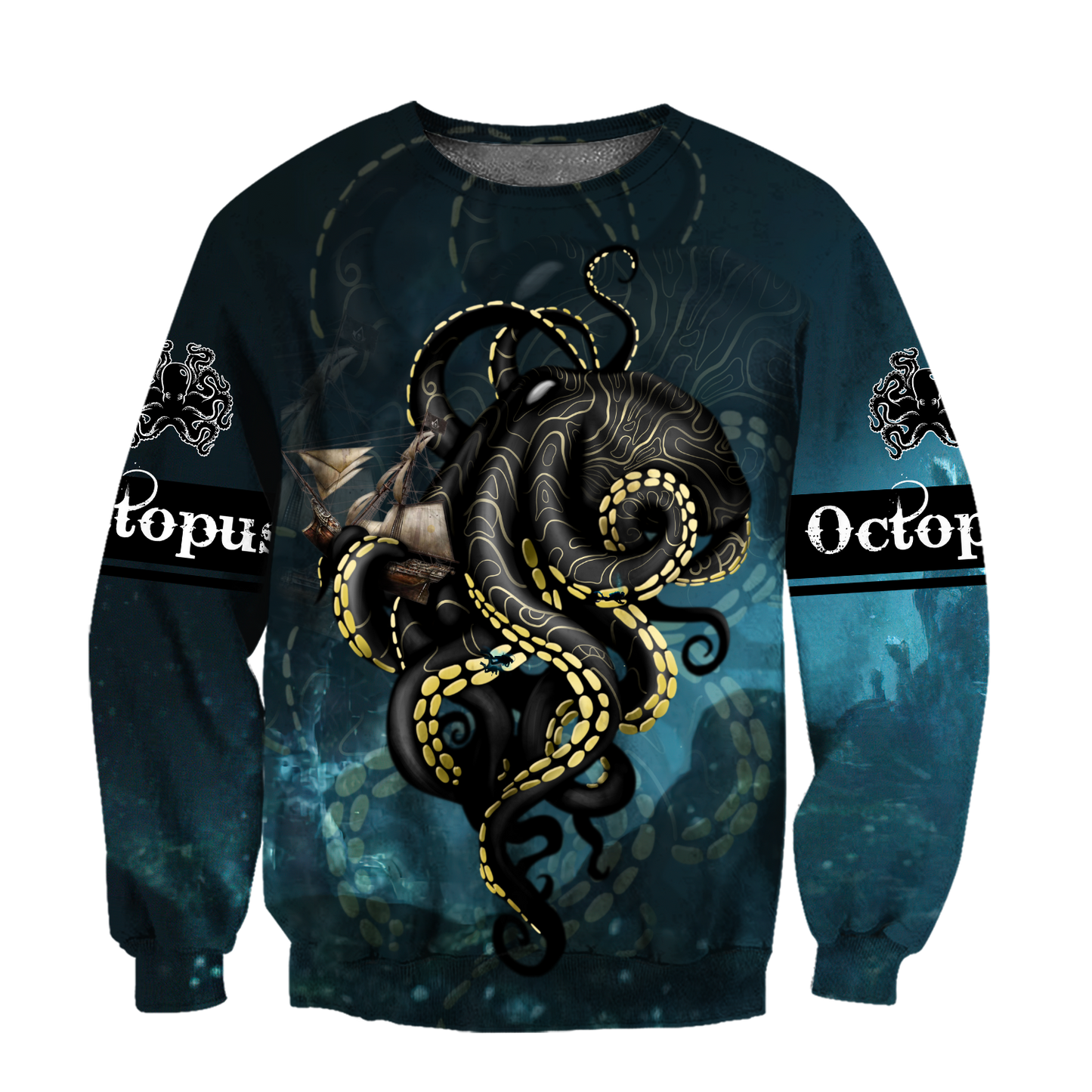 Premium Unisex Hoodie Kraken Octopus King of The Seven Seas ML