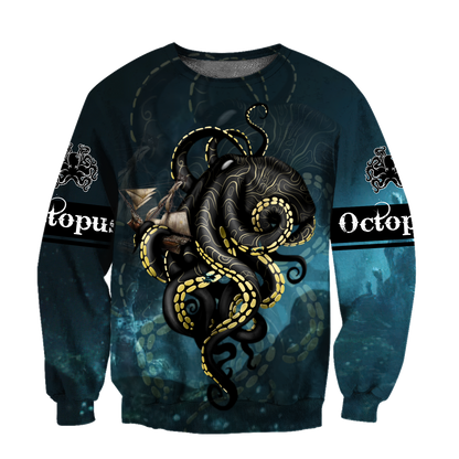 Premium Unisex Hoodie Kraken Octopus King of The Seven Seas ML