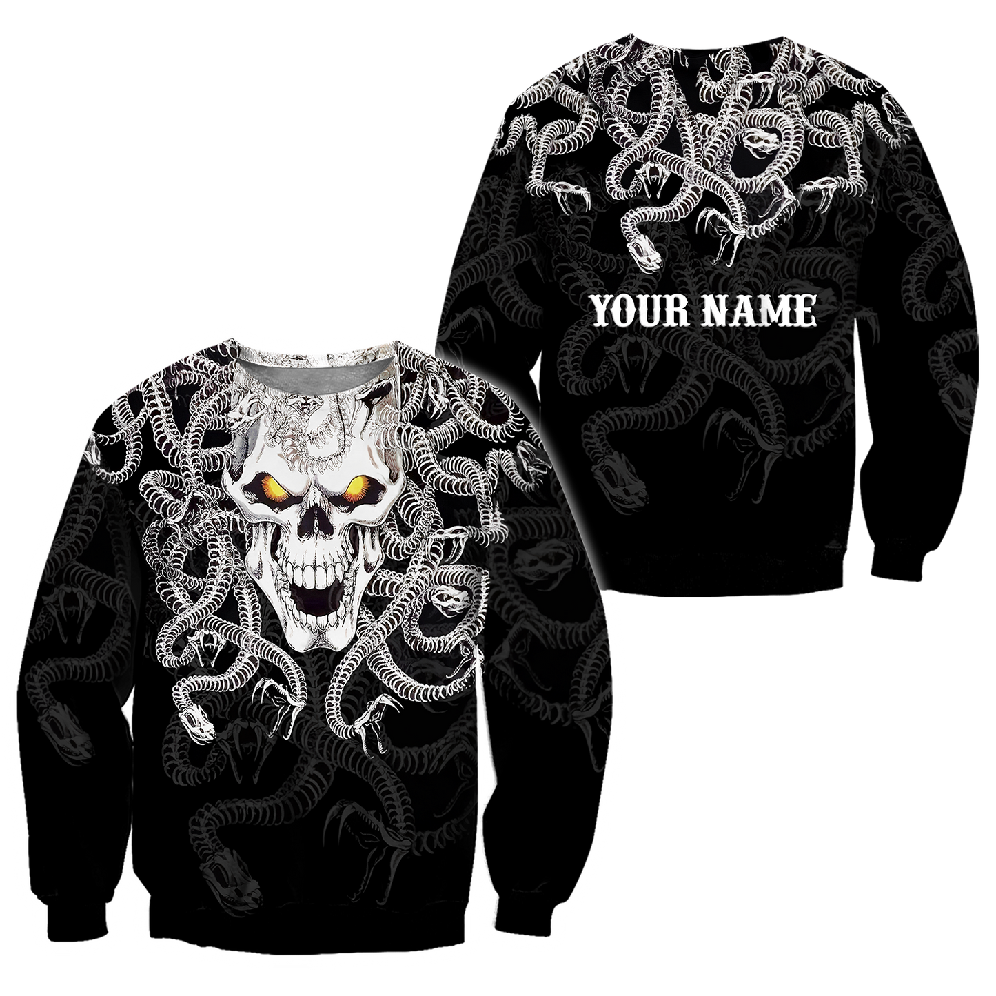 Customize Name Snake Skull Hoodie For Men And Women SN27032101