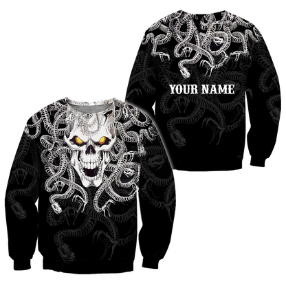 Customize Name Snake Skull Hoodie For Men And Women SN27032101
