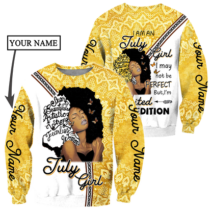 July Girl Personalized  Name 3D All Over Printed Hoodie