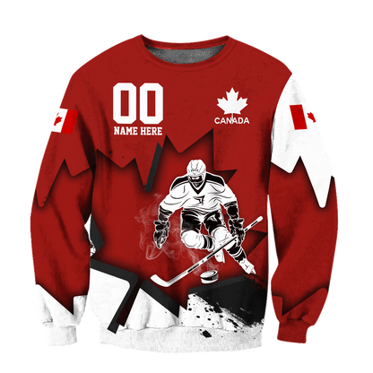 3D All Over Printed Hockey Canada Unisex Shirts Custom Name Custom number XT TNA11032101