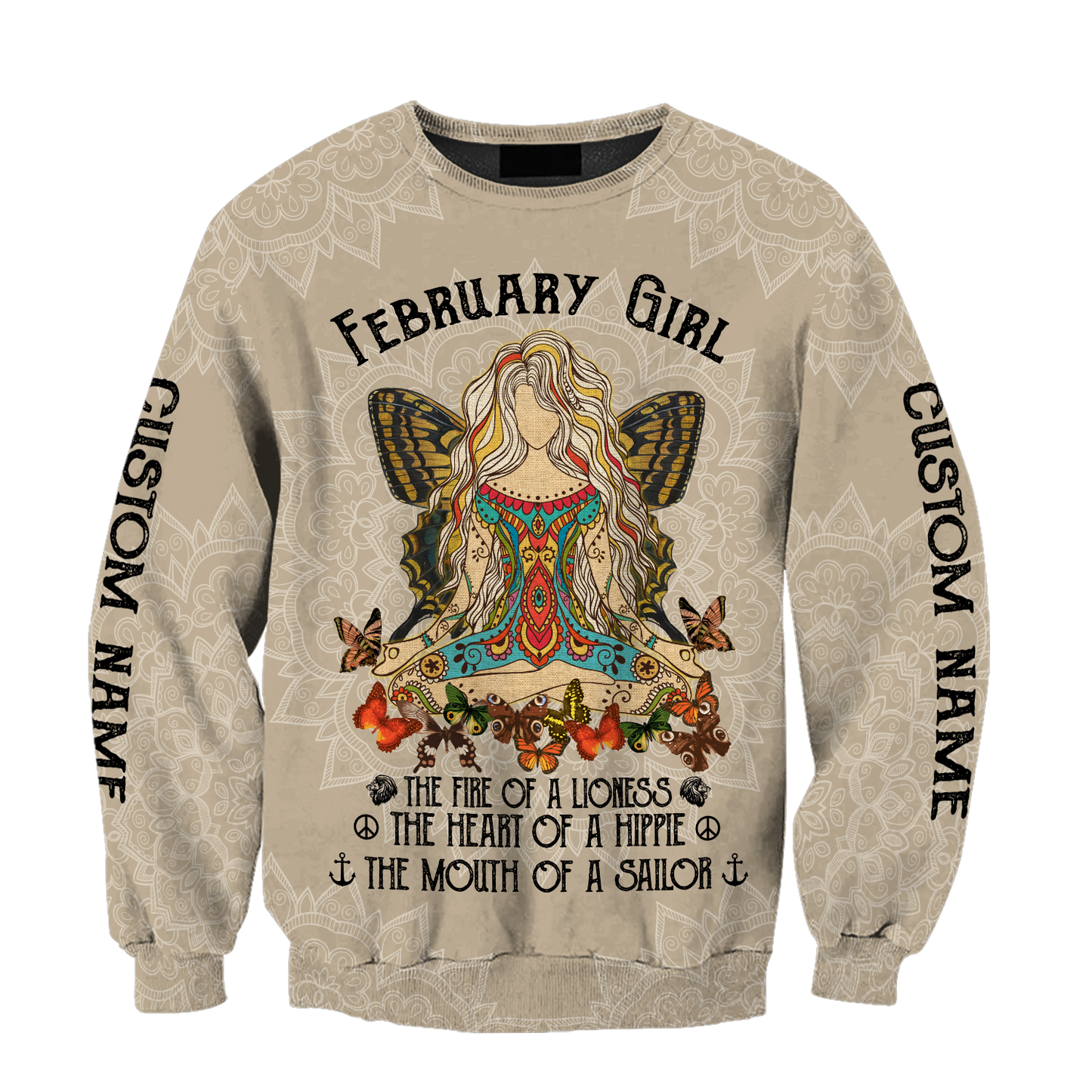 February Girl Hippie Customize Name 3D All Over Printed Shirts For Women TR1112205