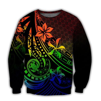 Amazing Polynesian Tattoo And Frangipani Flower Unisex Deluxe Hoodie ML