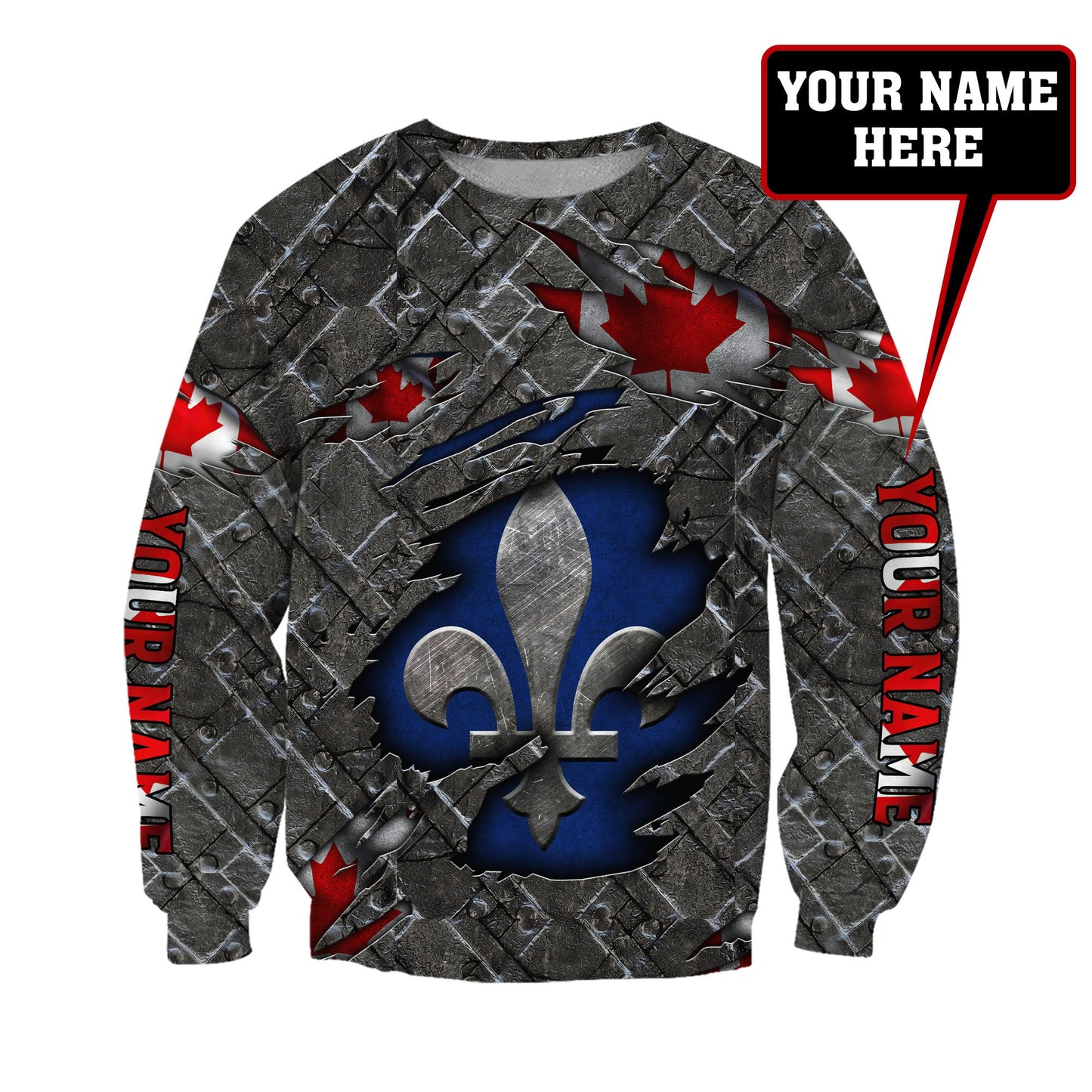 Custom Name XT Quebec 3D Printed Clothes