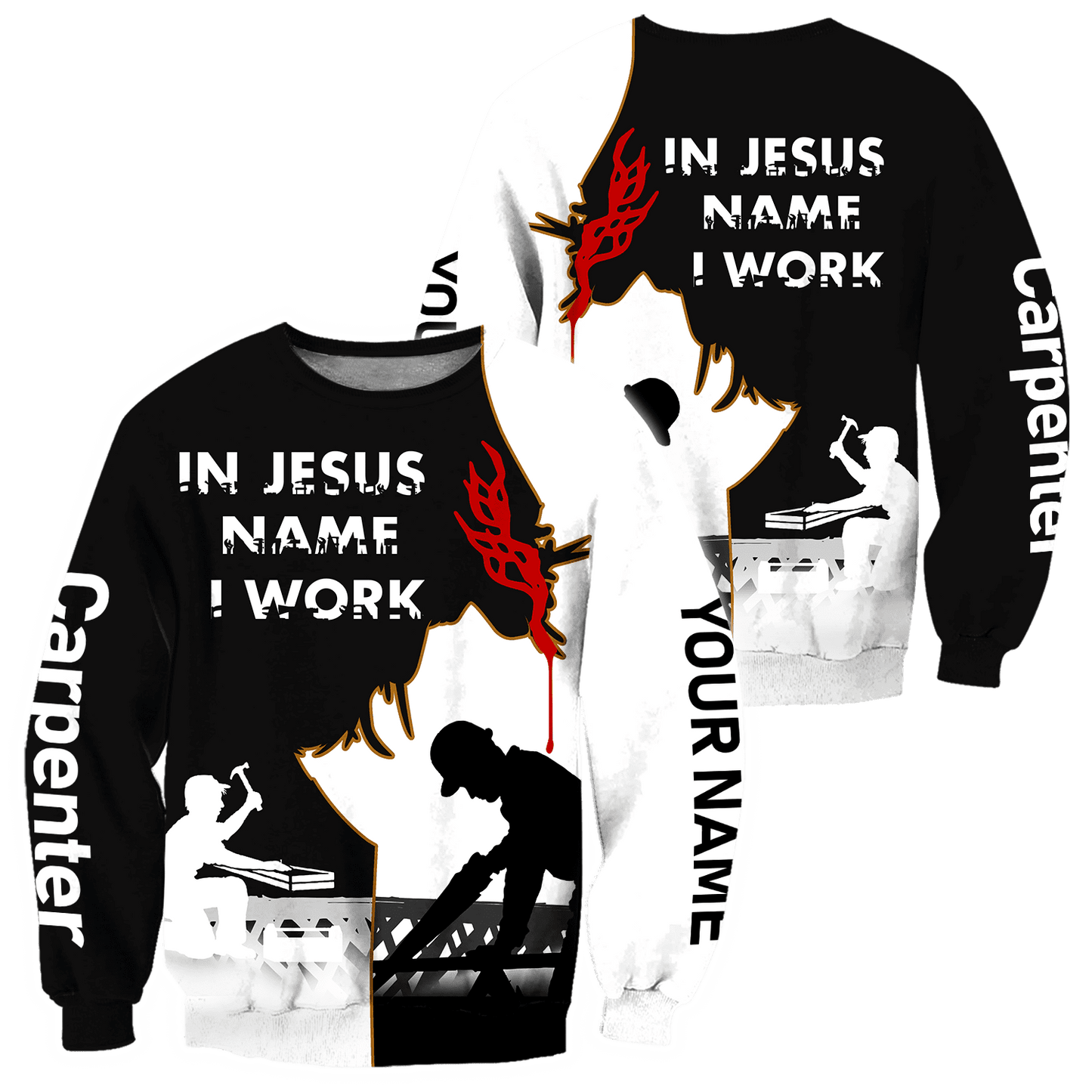 Premium In Jesus Name I Work 3D All Over Printed Unisex Shirts