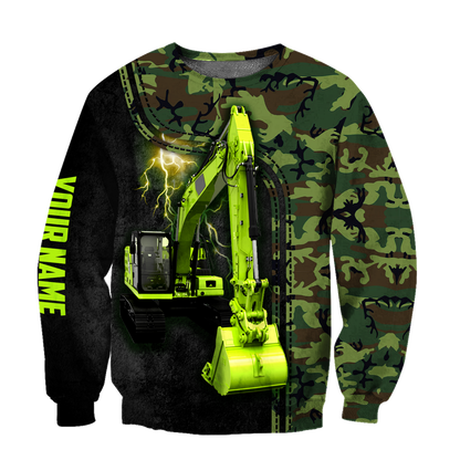 Customized Name Excavator 3D All Over Printed Unisex Shirt
