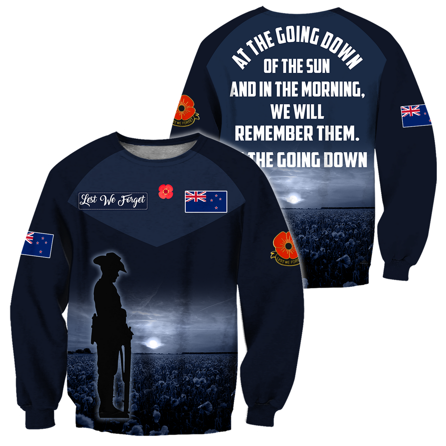 Premium Lest We Forget New Zealand Veteran 3D All Over Printed
