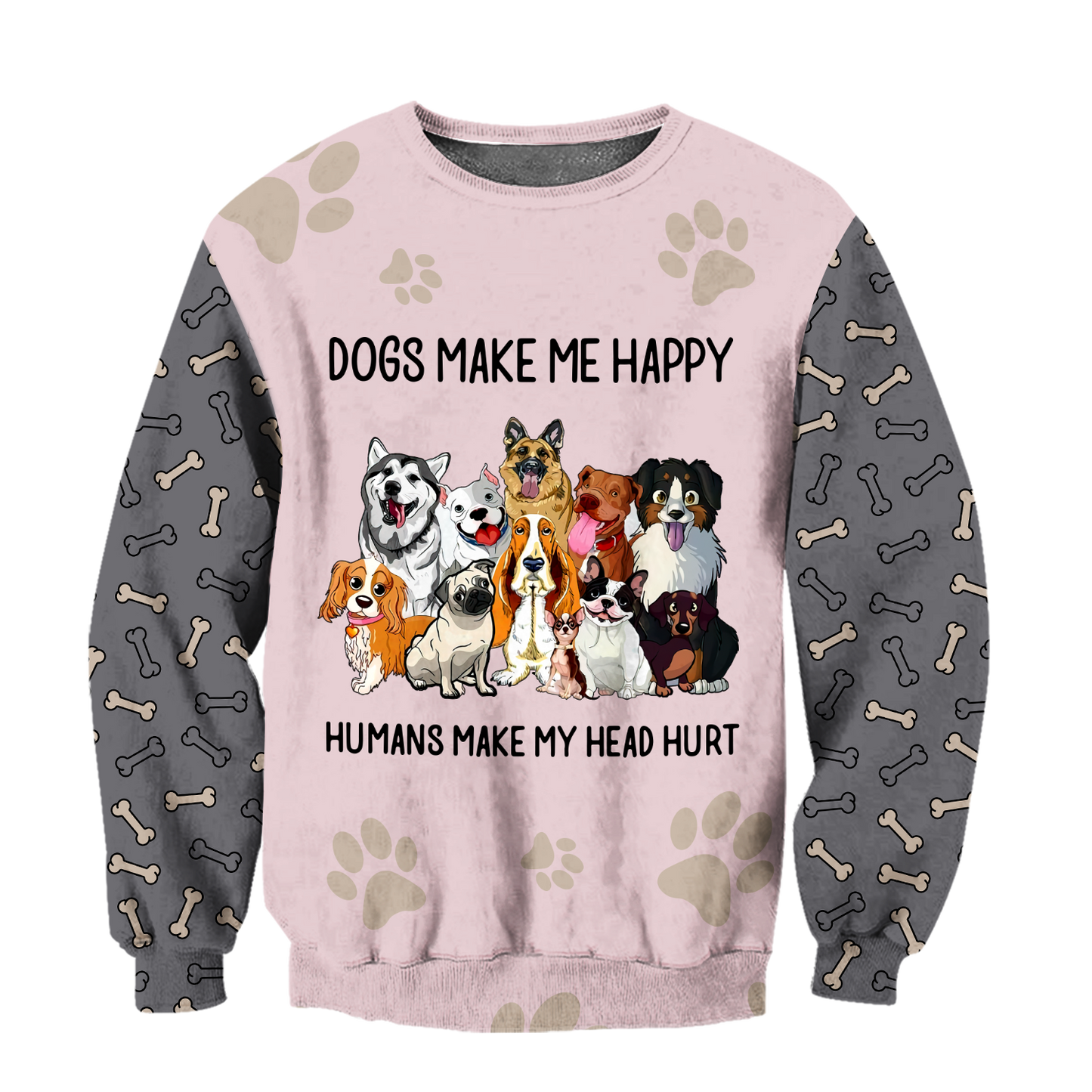 3D All Over Printed Dog Make Me Happy Unisex Shirts