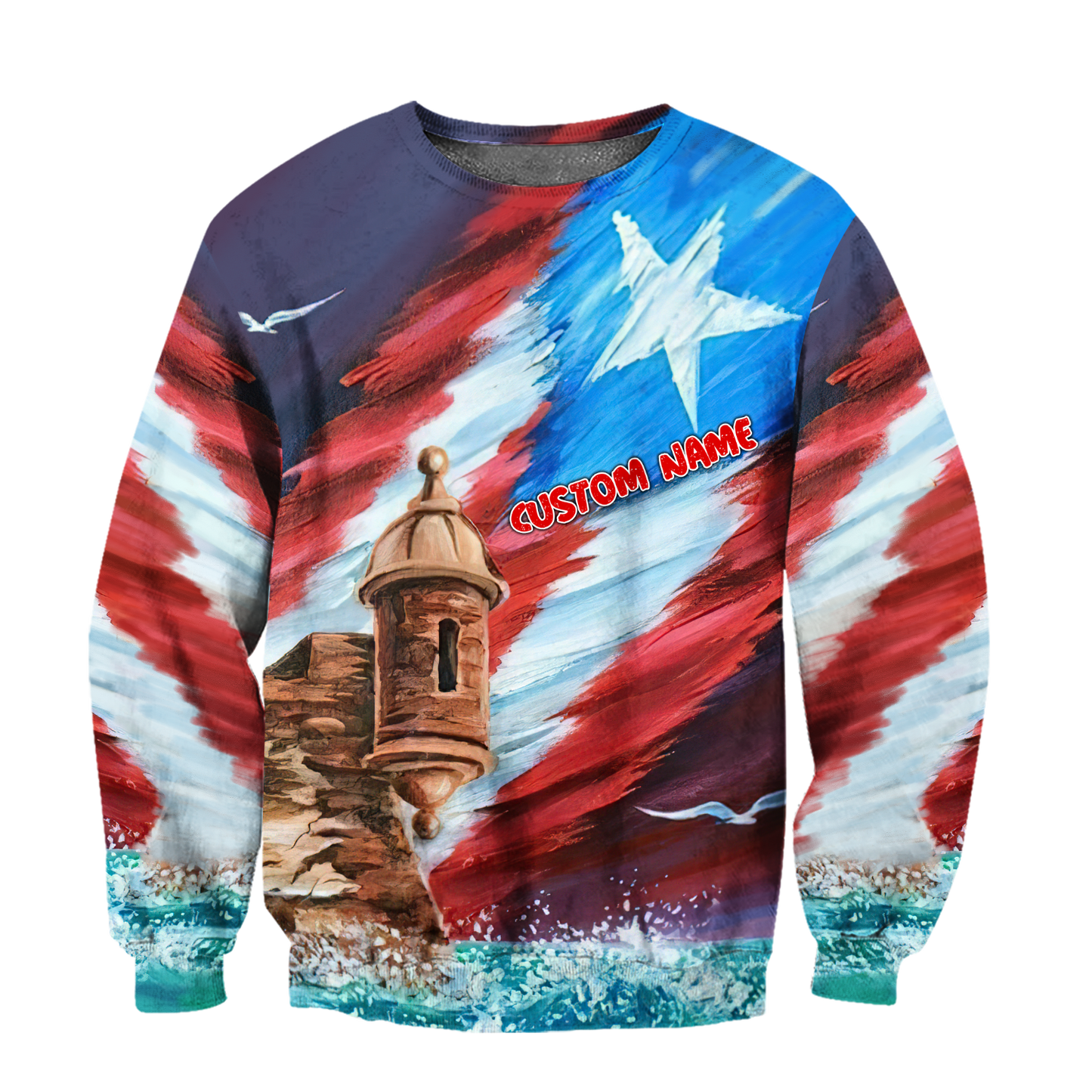Custom Name Great Waves Puerto Rico Hoodie For Men And Women MH15032101