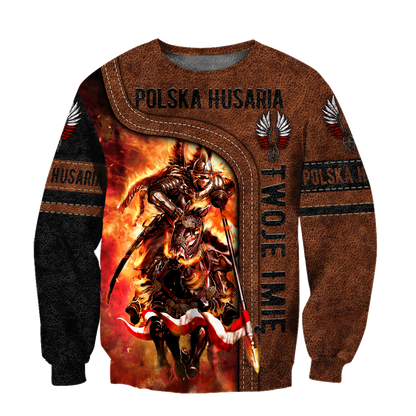 Premium Winged Hussars Leather Pattern Custom name 3D Printed Shirts
