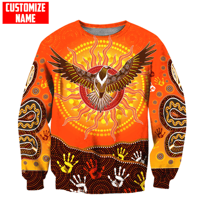 Aboriginal Eagle Flying into Sunset Custom name 3D printed winter shirts