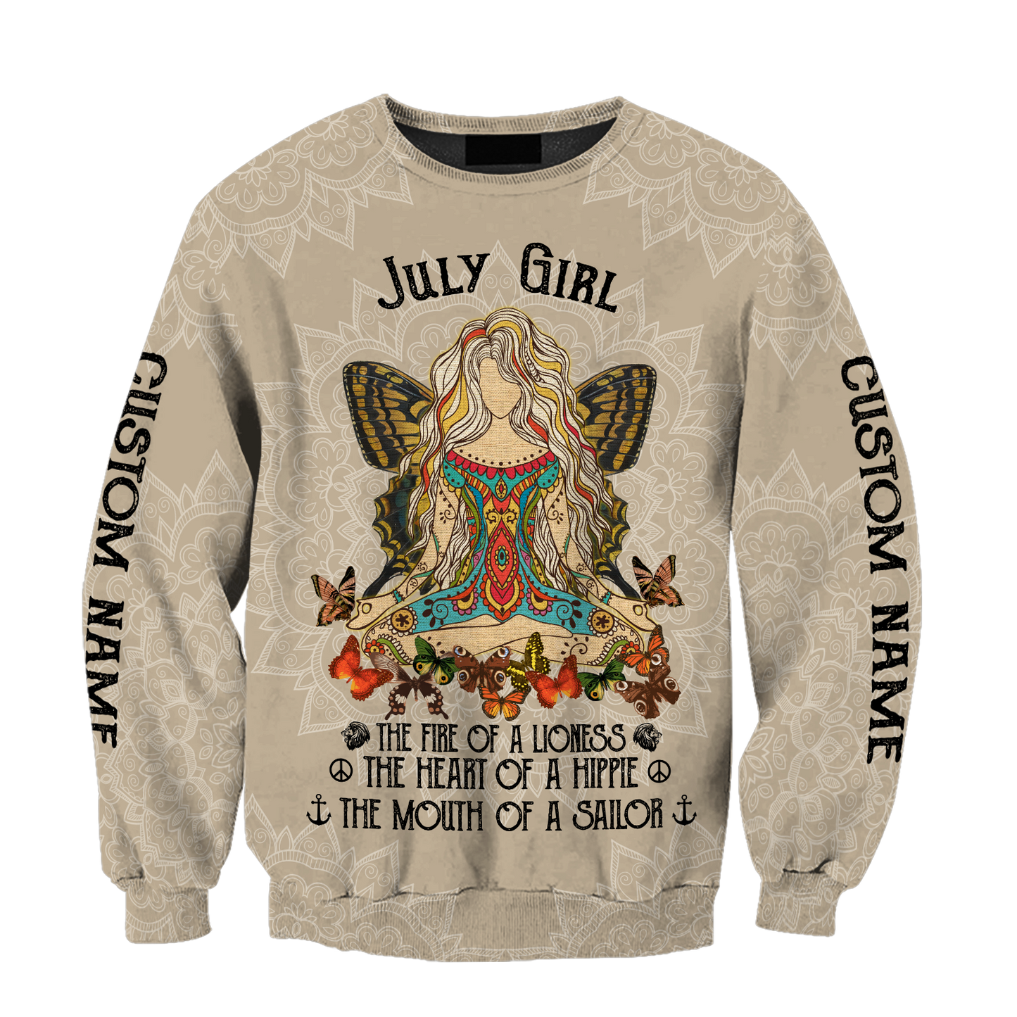 July Girl Hippie Customize Name 3D All Over Printed Shirts For Women TR11122010