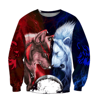 Wolf and Lion 3D All Over Printed Shirts For Men and Women