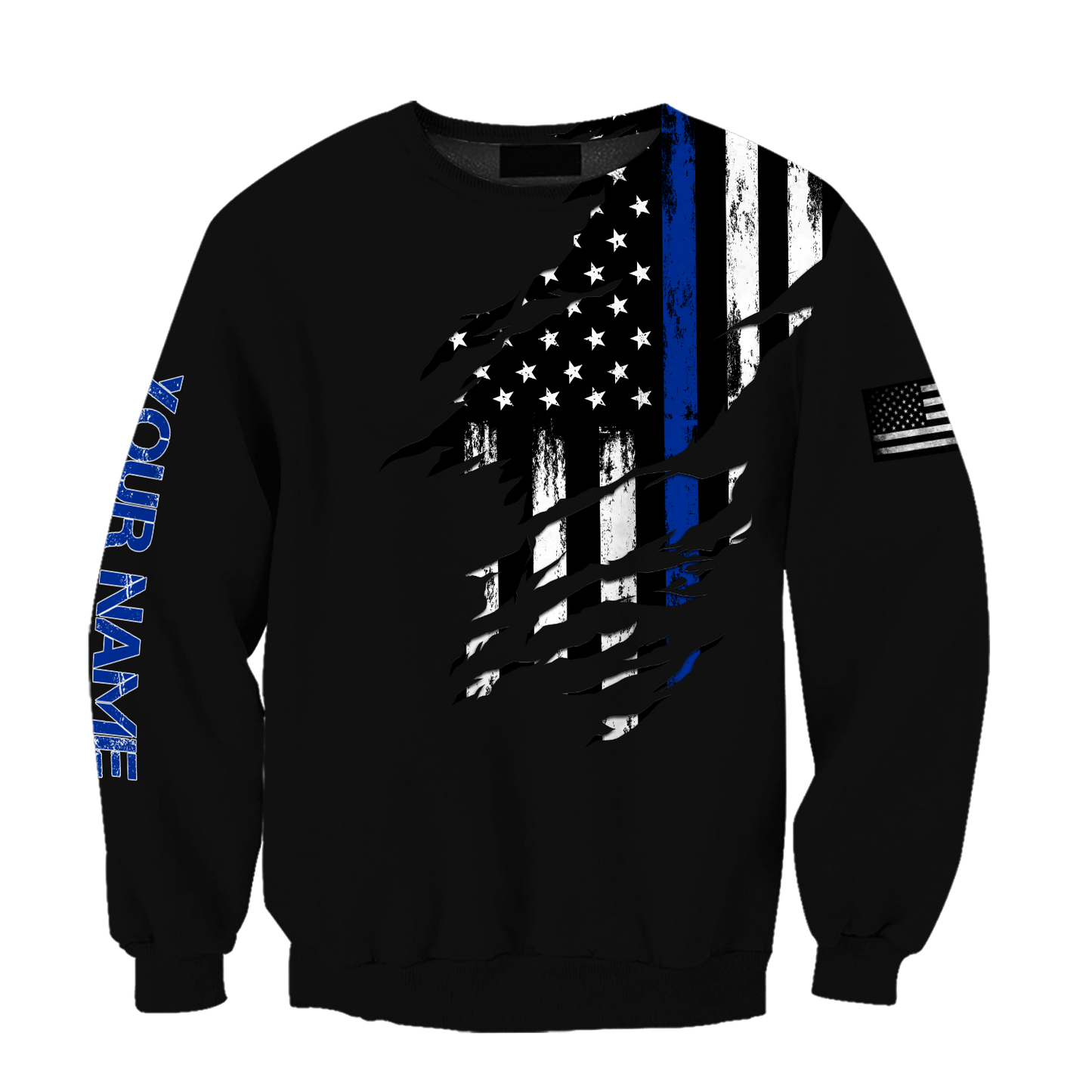 Thin Blue Line apparel US Law Enforcement custom name design 3d print shirts
