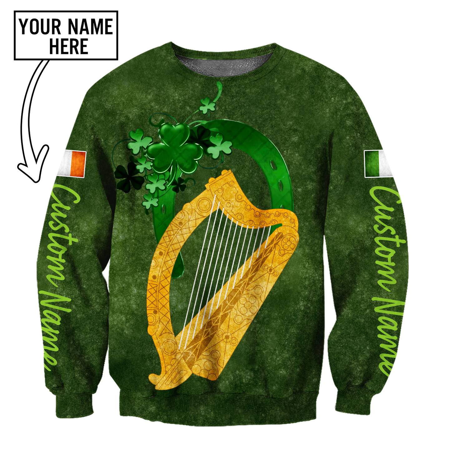 Premium Personalized Unisex All Over Printed Irish Symbols Shirts MEI