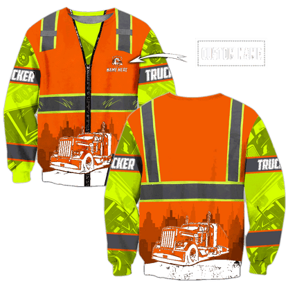 Persionalized Hoodie Trucker Safety 3D All Over Printed Shirts