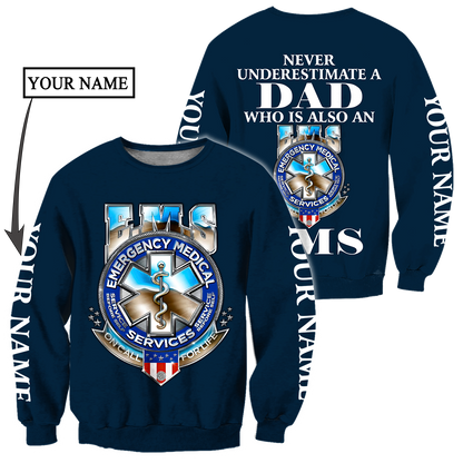 Premium EMS Personalized Name 3D All Over Printed Unisex Shirts