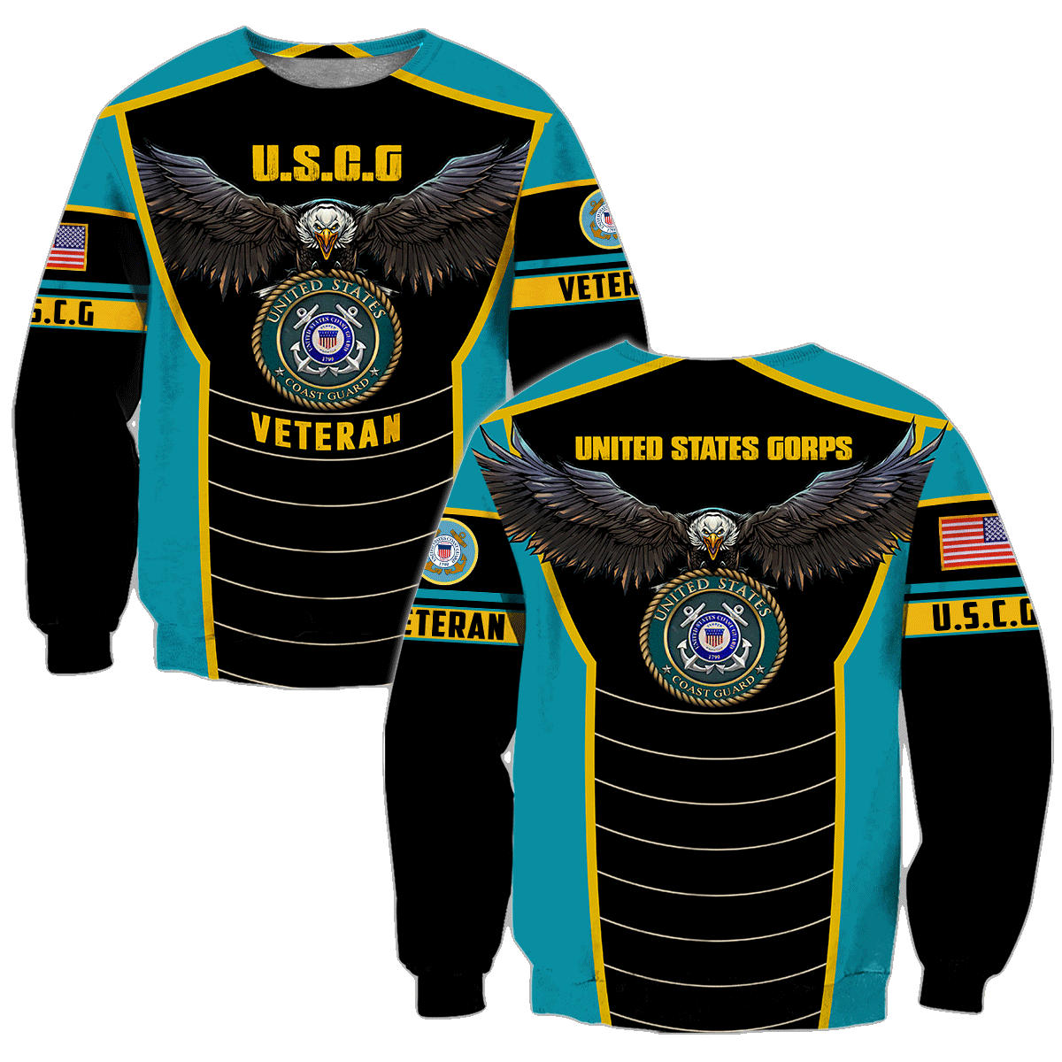 U.S Coast Guard veteran Eagle Pride design 3d print shirts VP21012103