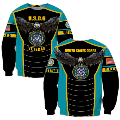 U.S Coast Guard veteran Eagle Pride design 3d print shirts VP21012103