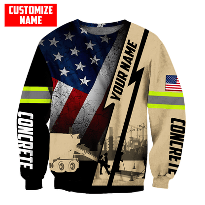 US Concrete Finisher Custom name 3D printed shirts