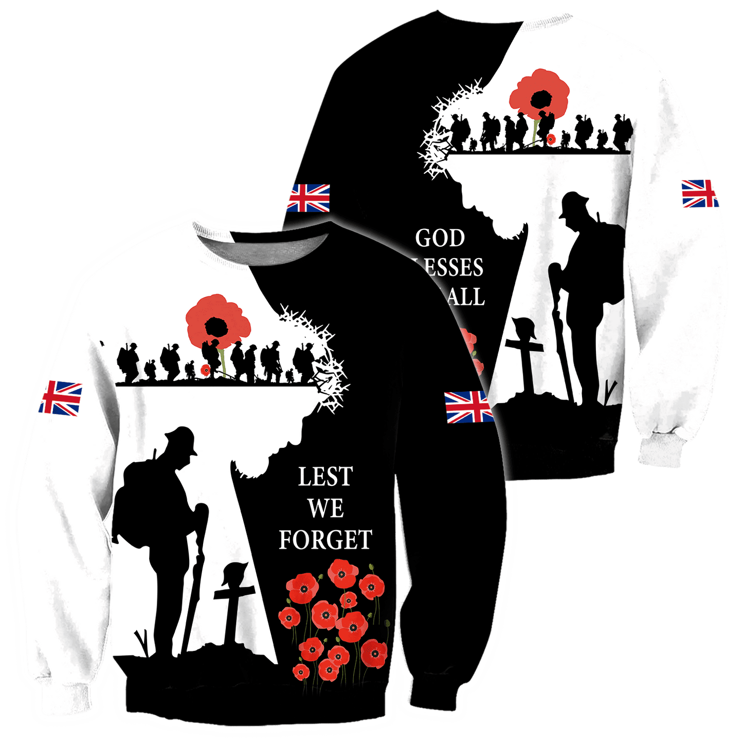 Remembrance Day Lest We Forget 3D All Over Printed Unisex Shirts