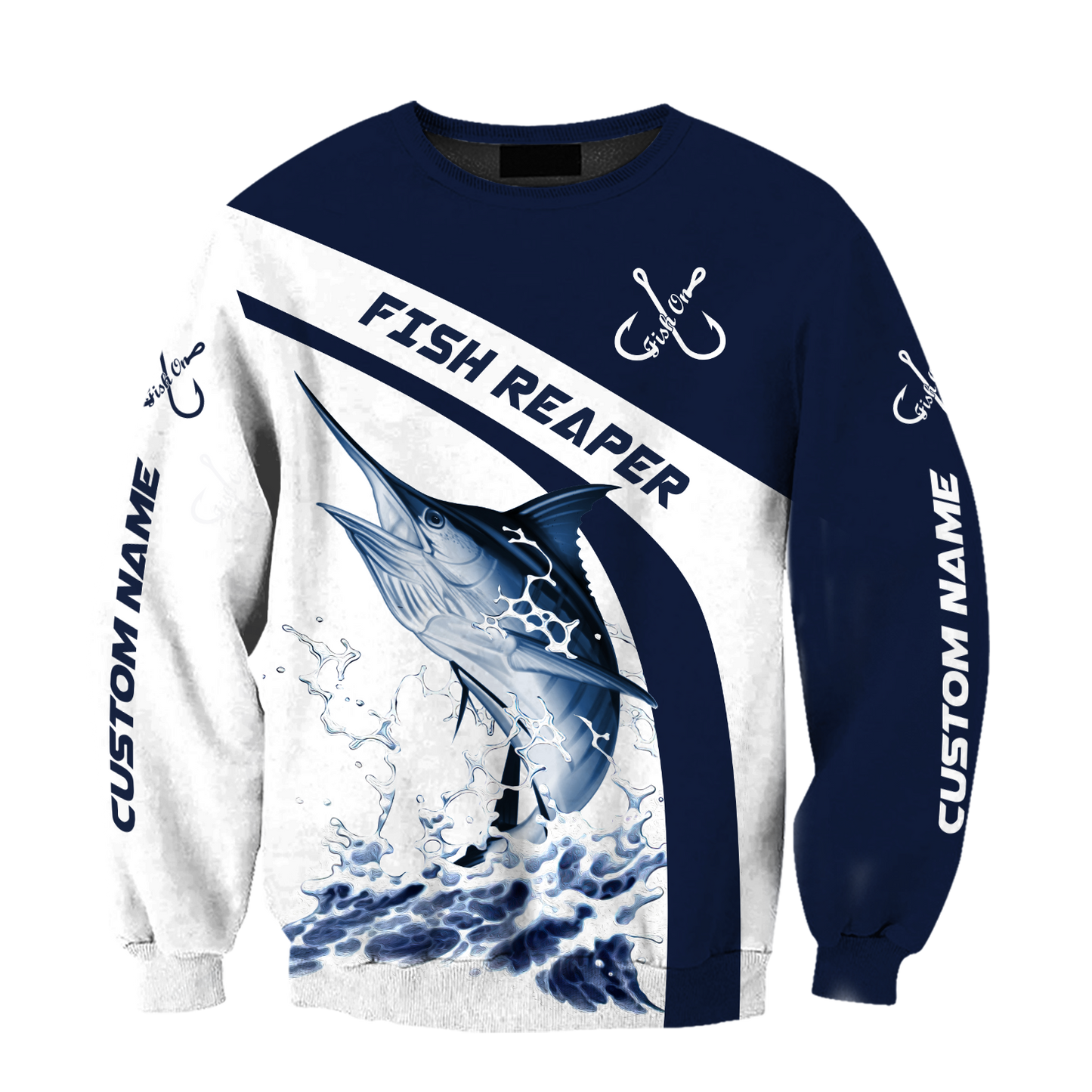 Custom name Marlin fishing design 3d print shirts
