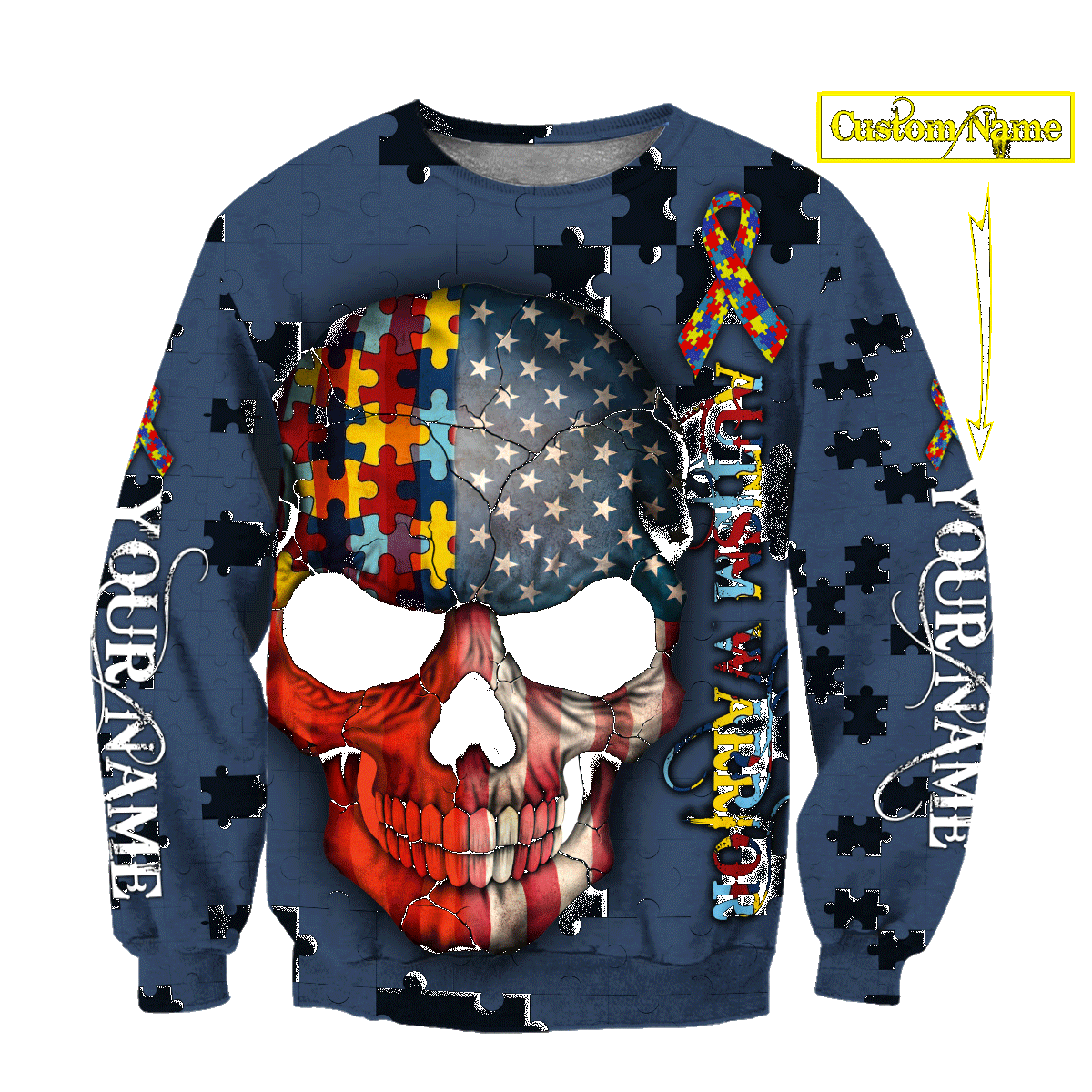 3D All Over Printed Autism Awareness Unisex Shirts Custom Name XT