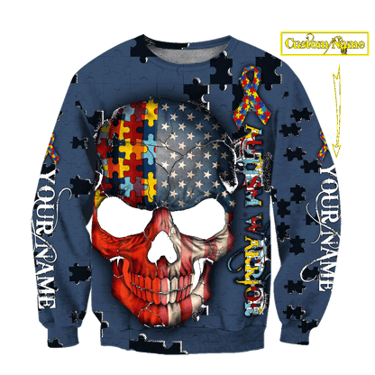 3D All Over Printed Autism Awareness Unisex Shirts Custom Name XT
