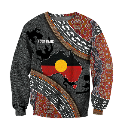 Custom name Aboriginal dots Zip pattern 3D design printed shirts