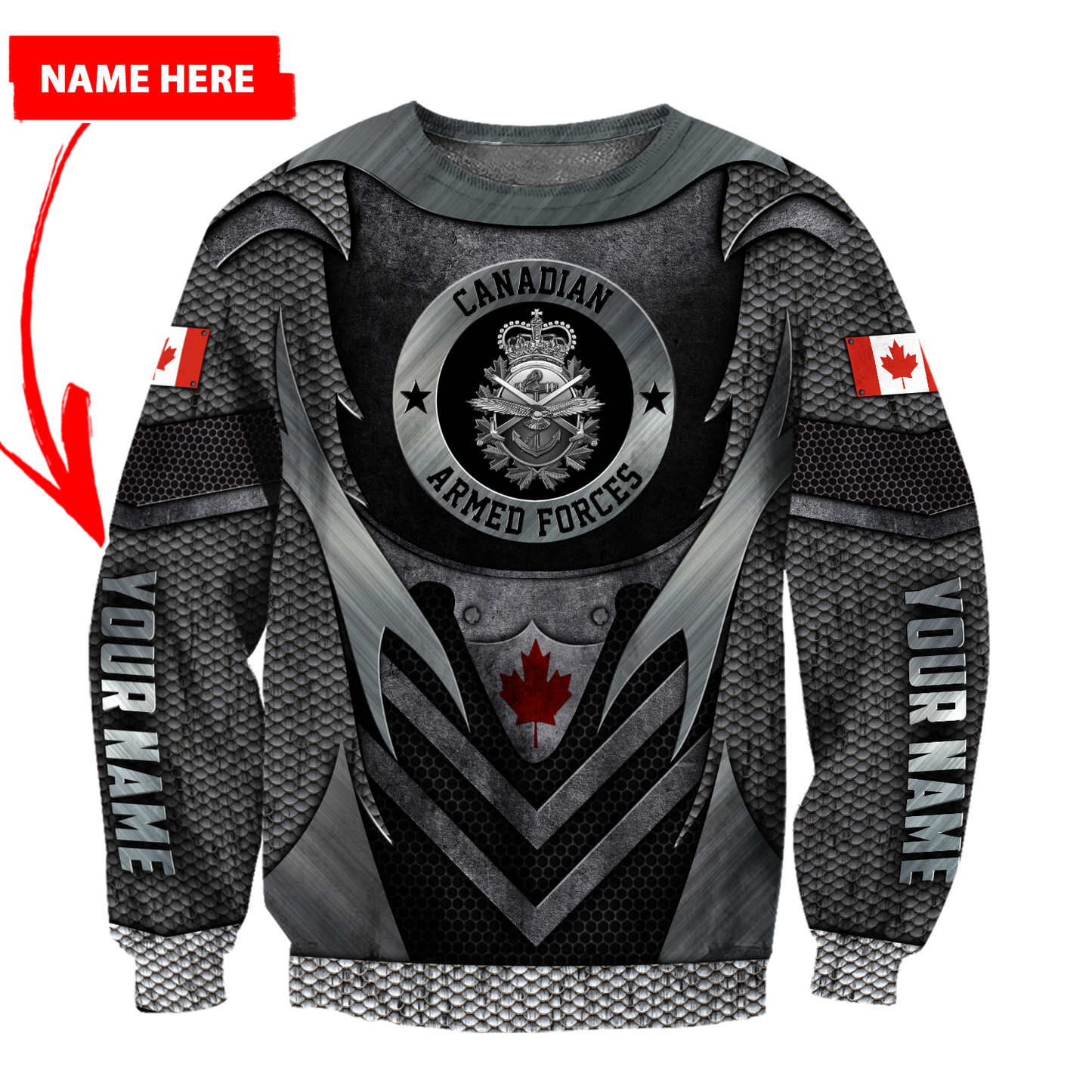 Personalized Name XT Canadian Armed Forces 3D Printed Clothes PD30032102