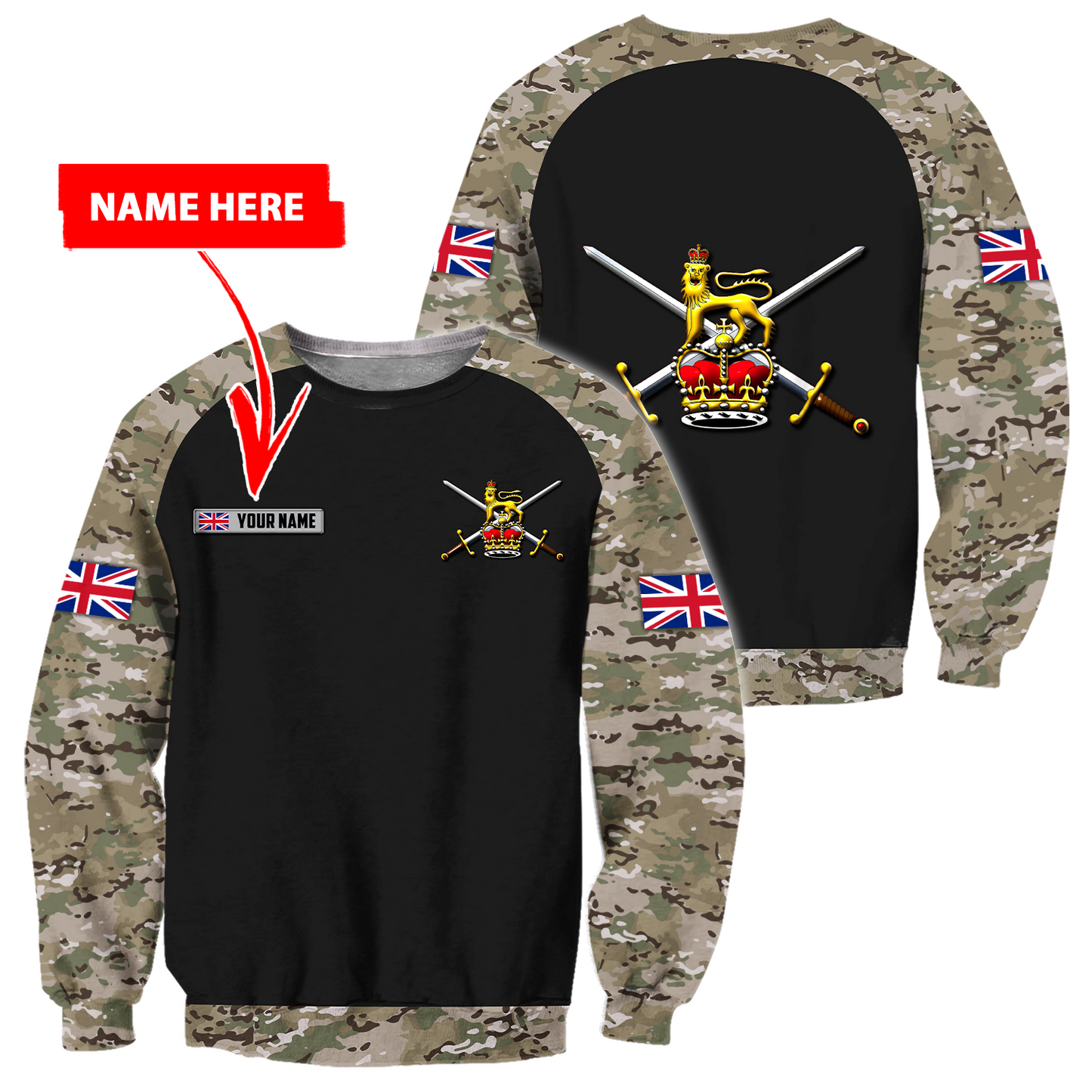 Personalized Name XT Bristish Veteran 3D Printed Clothes PD22032106