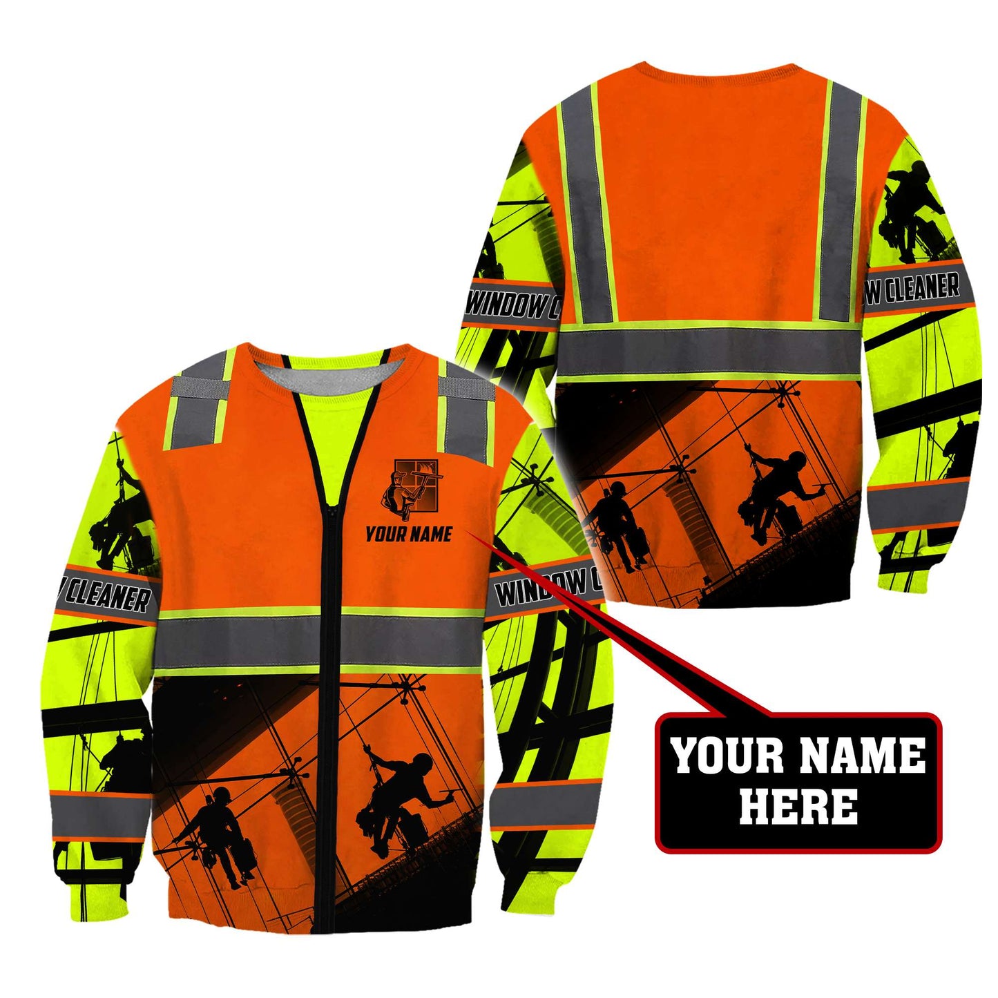 Premium Personalized 3D Printed Window Cleaner Shirts MEI