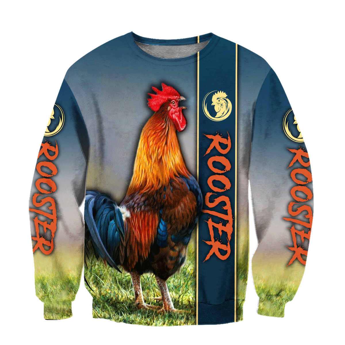 Rooster 3D All Over Printed Unisex Deluxe Hoodie ML
