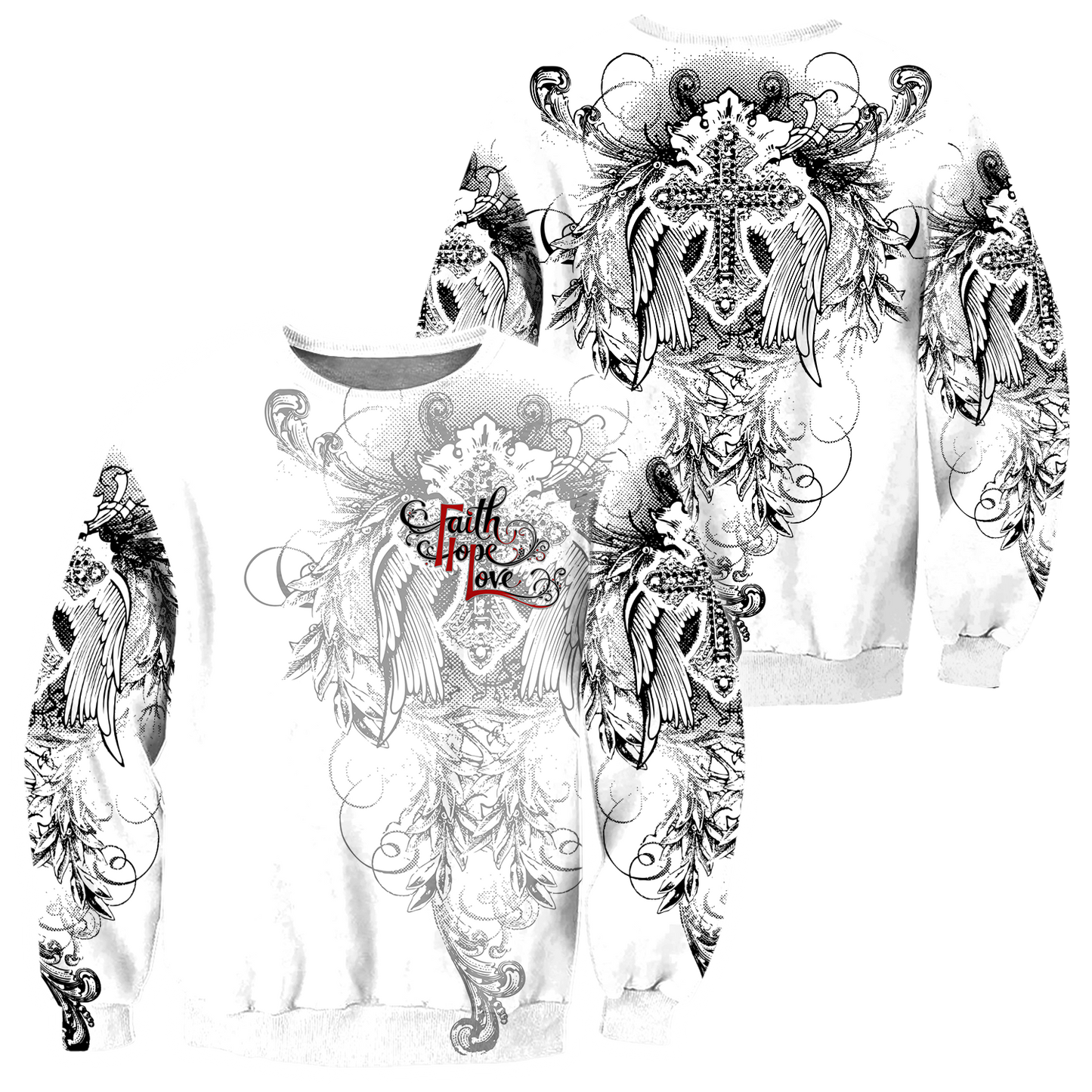 Faith Hope Love Jesus 3D All Over Printed Unisex Shirts