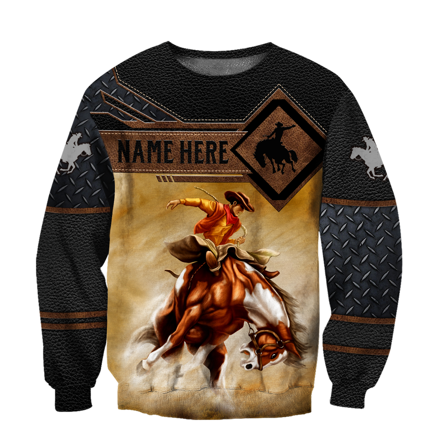 Personalized Name Rodeo 3D All Over Printed Unisex Shirts Bronc Riding Ver 2