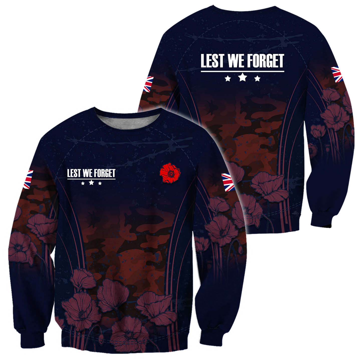 Remembrance Day Lest We Forget 3D All Over Printed Unisex Shirts