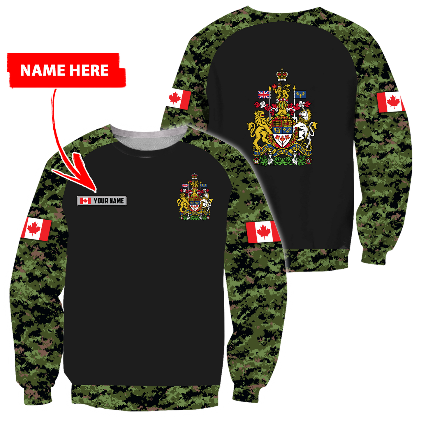 Personalized Name XT Canada Coat of Arms 3D All Clothes PD16032103