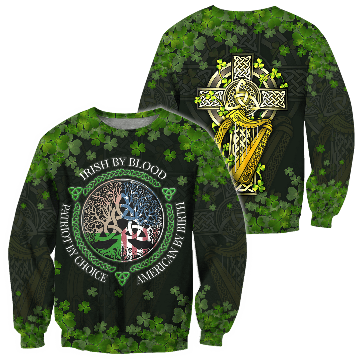 Irish 3D All Over Printed Unisex Shirts Saint Patrick's Day Irish By Blood
