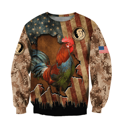 Rooster 3D Printed Unisex Shirts Pi22052102