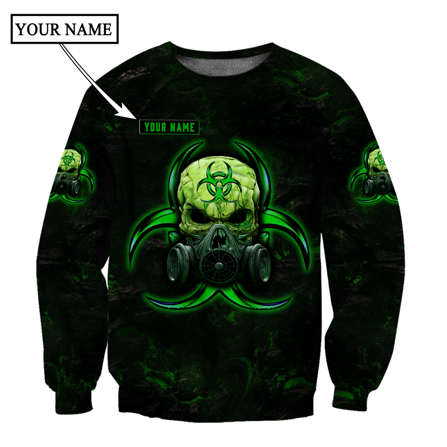 Customize Name Green Skull Hoodie For Men And Women DD01042101