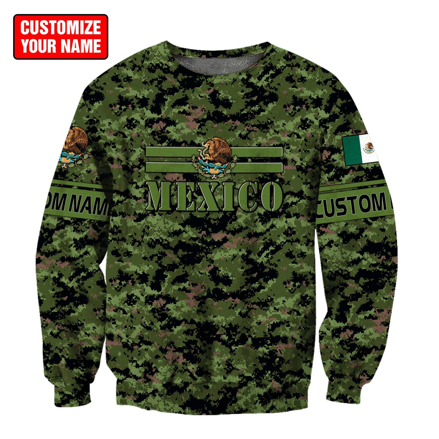 Personalized Name Mexican 3D All Over Printed Unisex Shirts